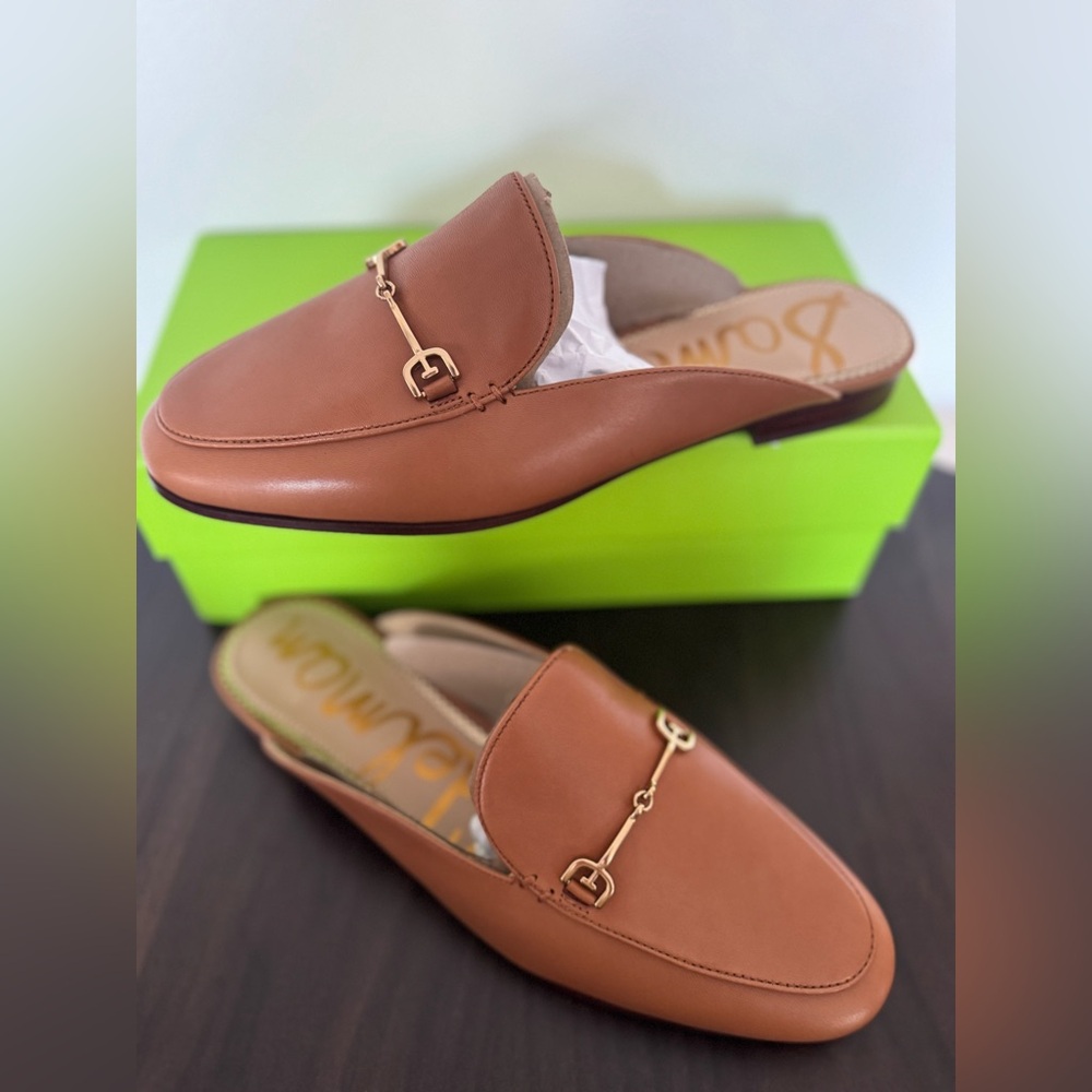 Sam Edelman Tan Mules with Gold Accent